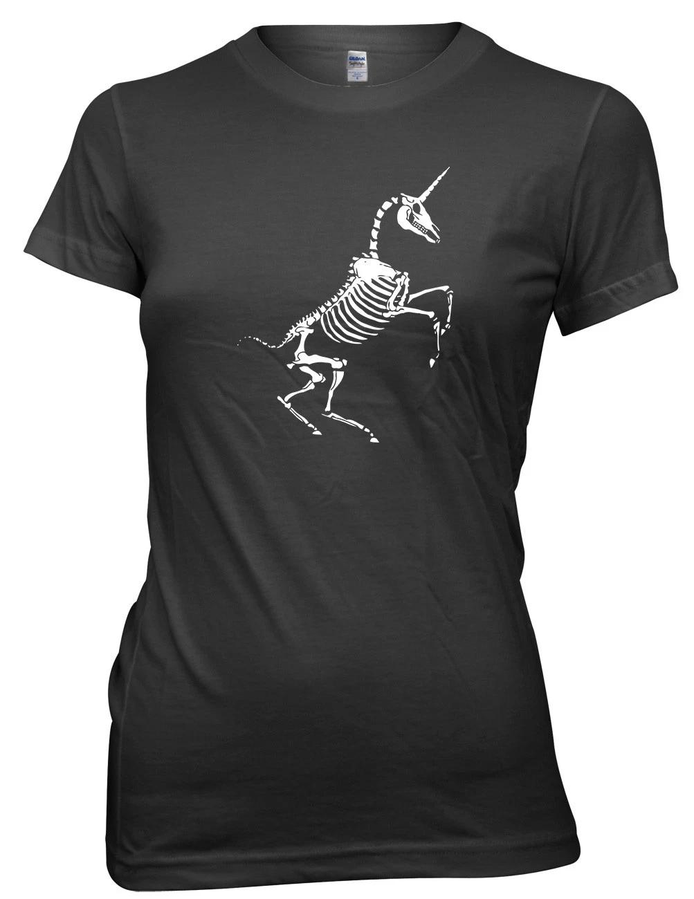 Unicorn Skeleton Bones Funny Womens Ladies T-Shirt 3XL