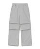 WEST GRAND BOULEVARD Military Wide Parachute Nylon Pants Fog Grey