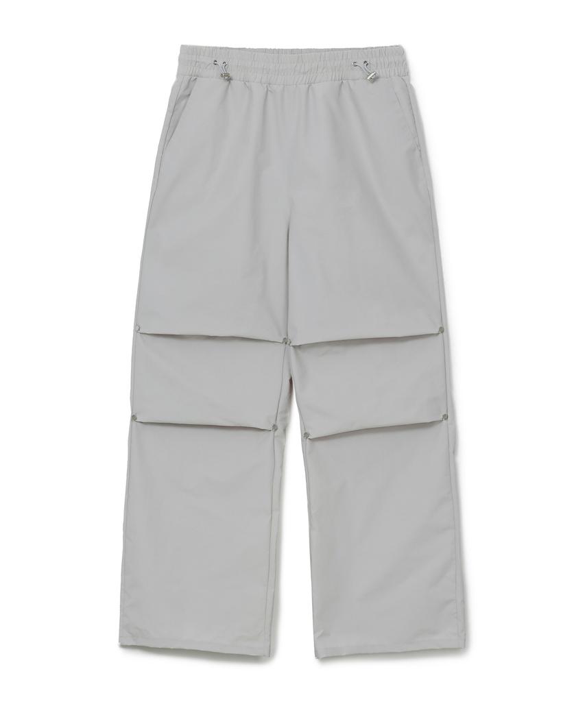WEST GRAND BOULEVARD Military Wide Parachute Nylon Pants Fog Grey