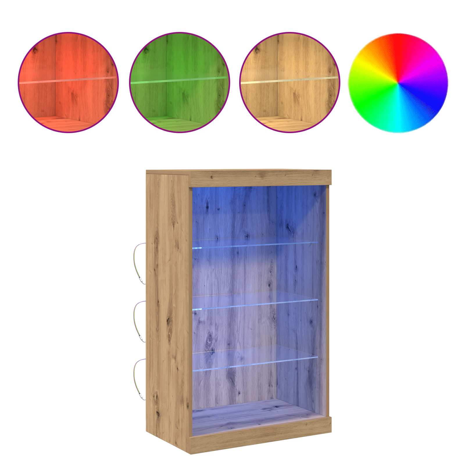 LED Sideboard Artisan Eiche 60,5 x 37 x 100 cm Spanplatte