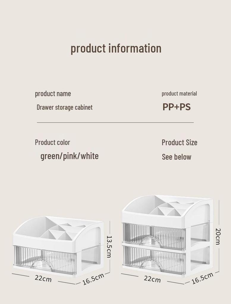 High-End Cosmetic Storage Box: Large-Capacity Organizer for Lipsticks, Eyebrow Pencils, and Skincare Products. Perfect for Desktop Dressing Tables.