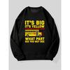 Men's Casual Round-Neck Sweatshirt with A Big Yellow Pattern,Long Sleeve Top, Smooth Soft Breathable, Suitable for Home and Outdoor