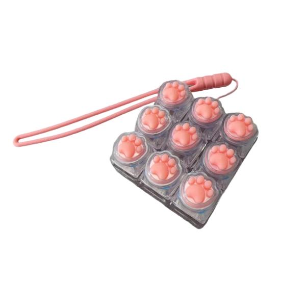 Cat Paw Fidget Keyboard Relief 9-Keys Clicker Keychain Office Keyboard Finger Toy Stress School Travel Decompression