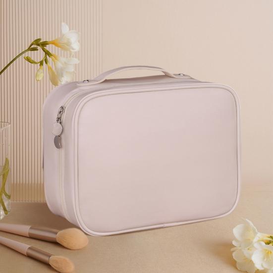 Travel Makeup Bag Portable Open Flat Toiletry Bag Waterproof Large Capacity Cosmetic Organizer for Women Business Trip Vacation Use