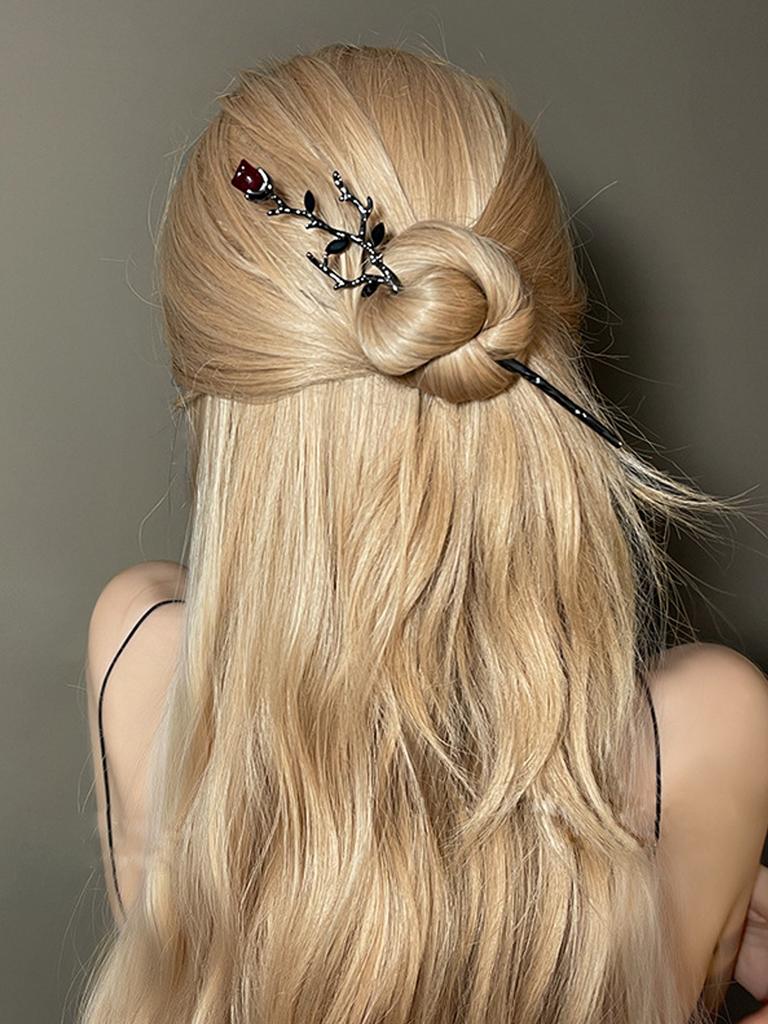 1Pcs Fashion Ancient Rose Chinese Style Hair Stcikers For Women Hair Accessories