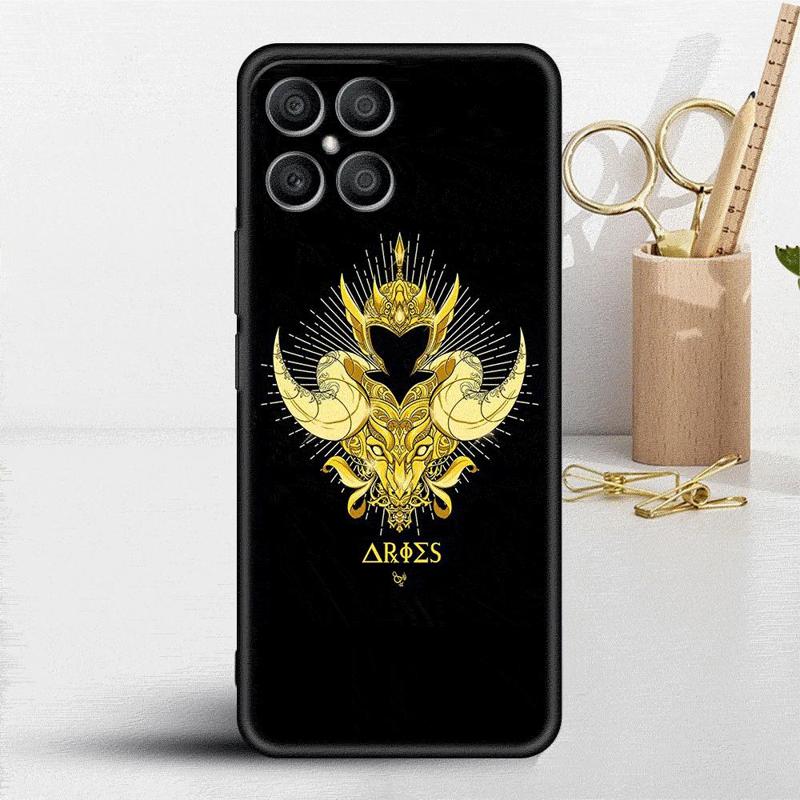 Anime Saint Seiya Logo Case For Honor X8 X8a 90 X9a 8X 70 50 20 Magic5 Pro 9X P60 P50 Black Soft Phone Funda