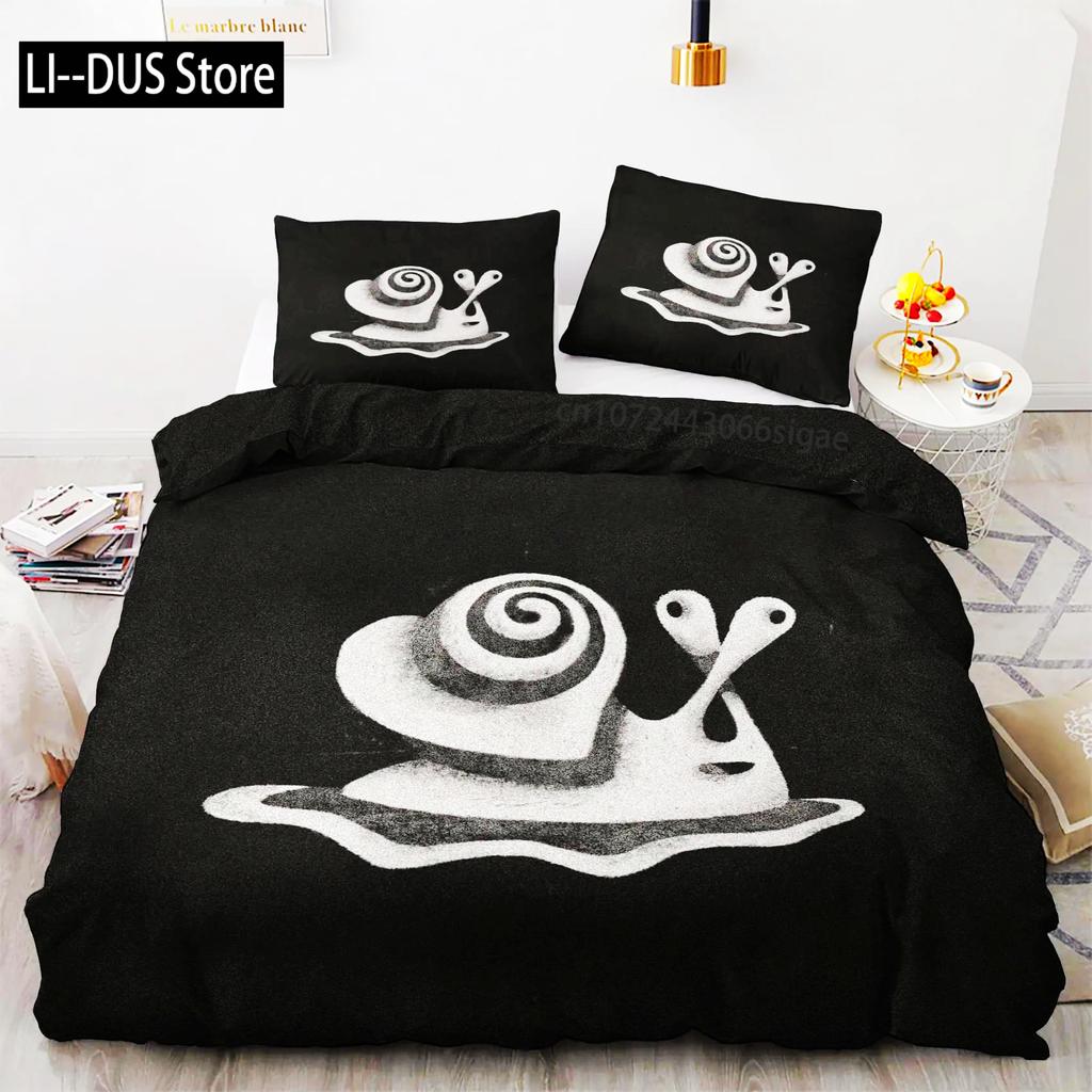 Colourful Snail Duvet Cover Set Cute Kawaii Animal Polyester Bedding Set Comforter Cover King Queen Size For Kids Boys Girls