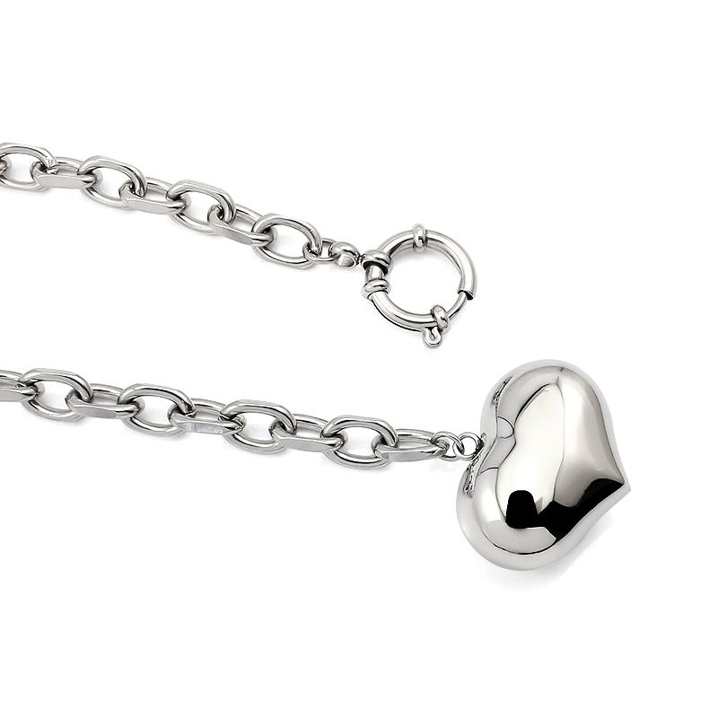 Fashion Stainless Steel Heart Pendant Necklace Stainless Steel Romantic Lover Men Couple Personality Necklace Jewelry