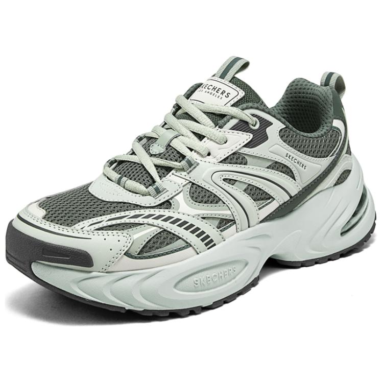Skechers Lifestyle Moon Shoe 2 Air Cushion Panda Shoes Fashion Comfortable Thick Sole Wear-Resistant Increased Height Low-Top Dad Shoes 183199-OLGY
