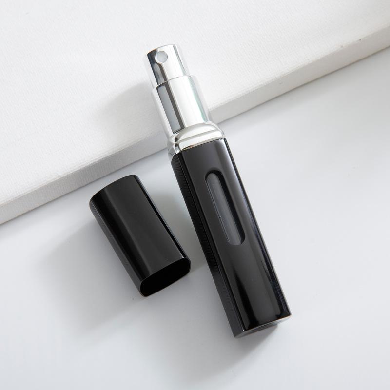 

1pc 8ml Refillable Metal Perfume Bottle with Spray Fragrance Pump Portable Travel Cosmetic Container Mini Spray Atomizer Bottles чорний