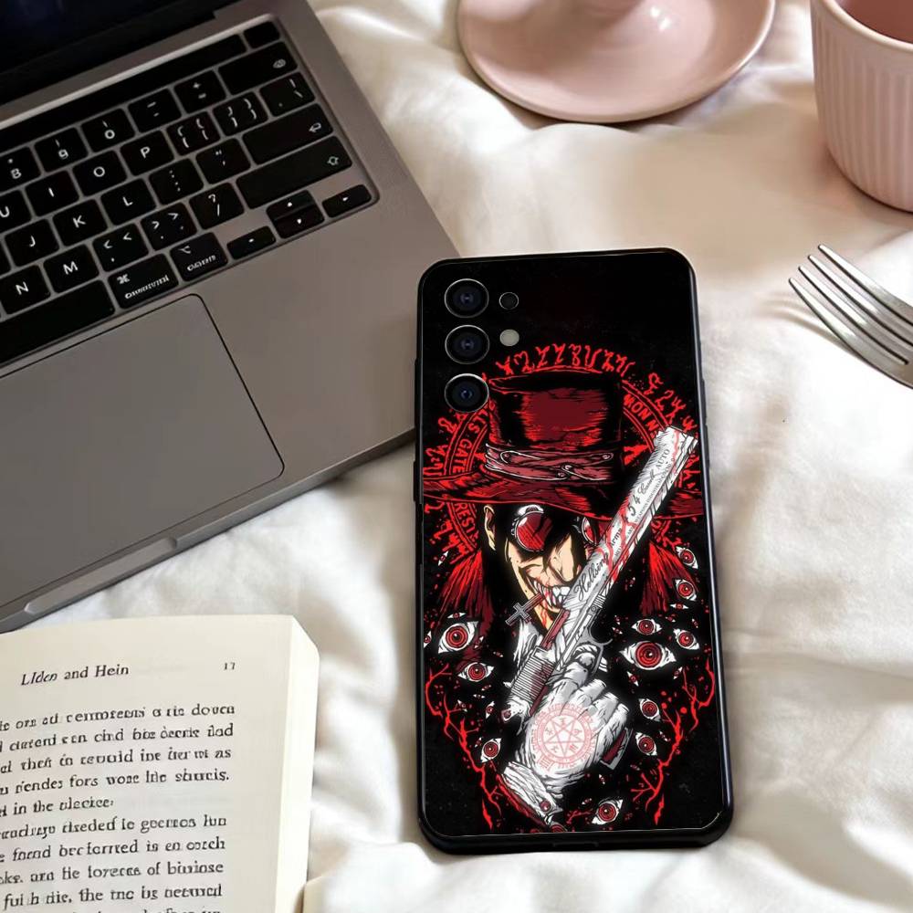 Anime H-hellsing Phone Case For Samsung S25,24,23,22,30,21,10,9,Ultra,Plus,Lite,FE,4,5 G Soft Black Case