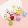 New Spherical Bag Pendant Exquisite Pu Woven Cherry Keychain Pendant Stylish Simple Hand-woven Versatile Gift Pendant For Couple