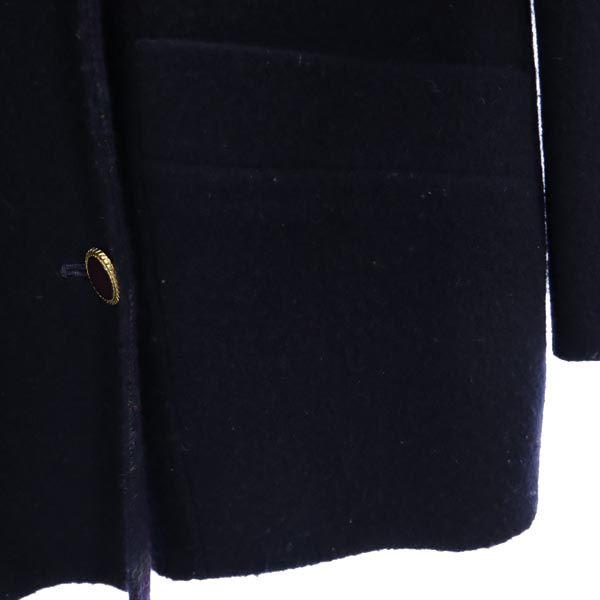 Burberrys wool Lapel switch double Jacket 11AR Navy system Old Women Used