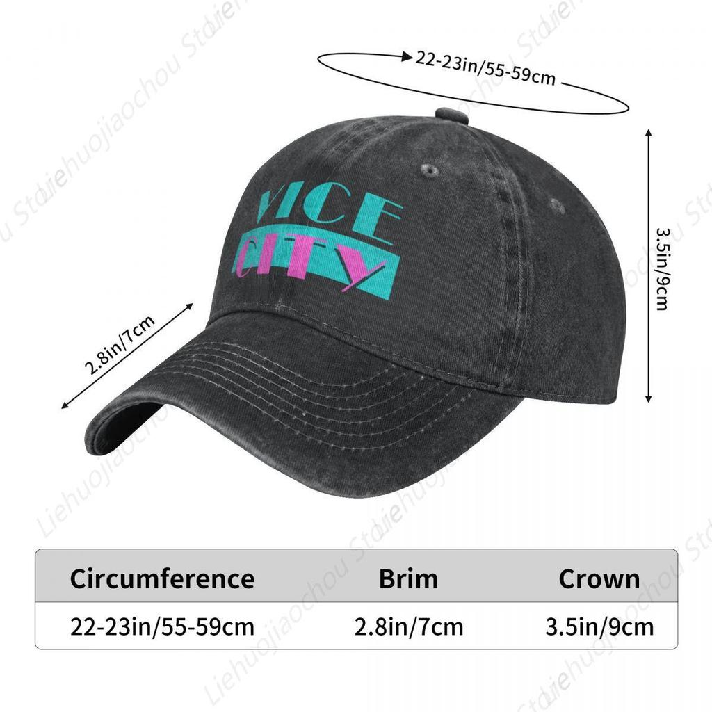 Washed Unisex's Baseball Cap Vice City Trucker Snapback Caps Dad Hat GTA Grand Theft Auto Game Golf Hats