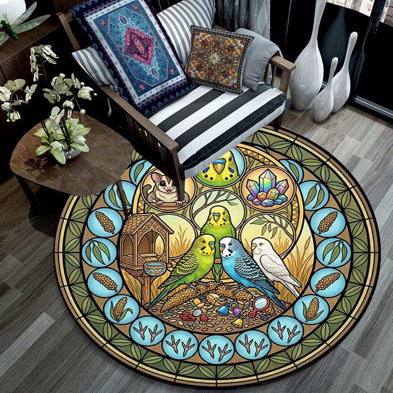 Rabbit Carrot Treasure Hunt Round Area Rug Under Office Chairs Bedroom Living Room Home Decor