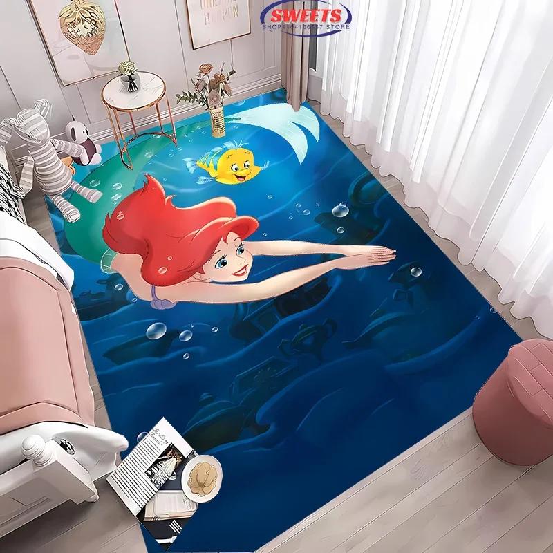 3D Printing Little Mermaid Ariel Princess Cartoon Carpet!Lving Room Bed Mat,Non-slip Durable Rug,Modern Simple Style Great Gift
