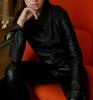 Stylish Casual Formal New Women Shirt Black Genuine Lambskin Leather Handmade