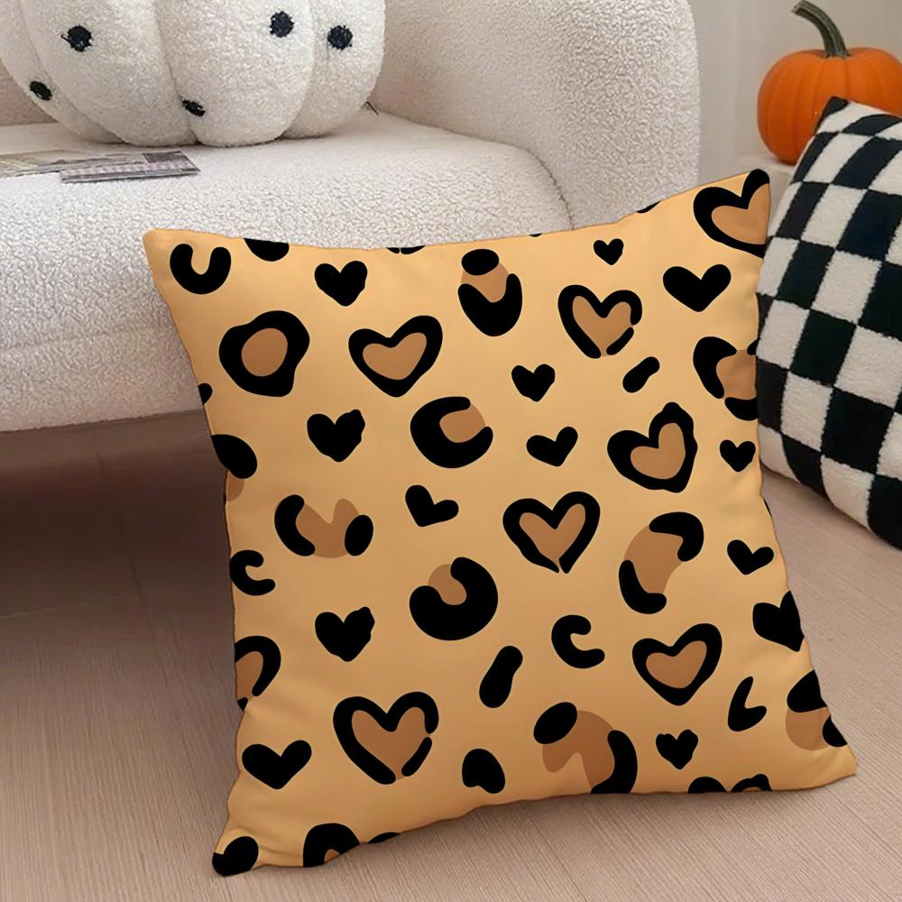 Lleopard print Cushion Cover Linen Pillow Case Soft Breathable Protective Couch Room Decoration