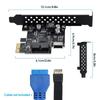 PCI-E 1X to USB3.2 pansion Card PCI-Express 3.0 r Card USB 3.2 Gen1 TYPE-E A-KEY USB 3.0 20Pin Connector