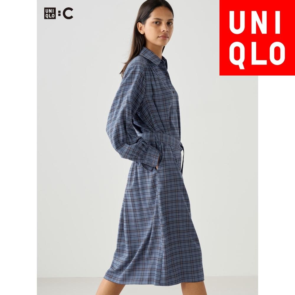 

Uniqlo Японское платье-рубашка с поясом, короткая длина
