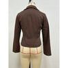 Mode Chemise Rayée Coupe Ajustée pour Femme Manches Longues Blouse Élégante Col de Chemise Bureau Décontracté Hauts Courts Simples Simples Printemps Été Streetwear Vêtements de Base