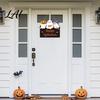 Creative Halloween Party Backdrop Ghost Door Sign Cute Ghosts Wooden Hanging Wreath Rustic Happy Durable Waterproof Plaque Welcome Sign for