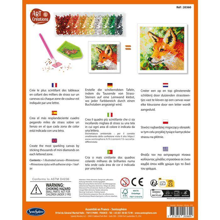 Création à base de mini strass - SENTOSPHERE - Art &amp; Créations - Canevas à Diamanter - Renard - Dès 8 ans