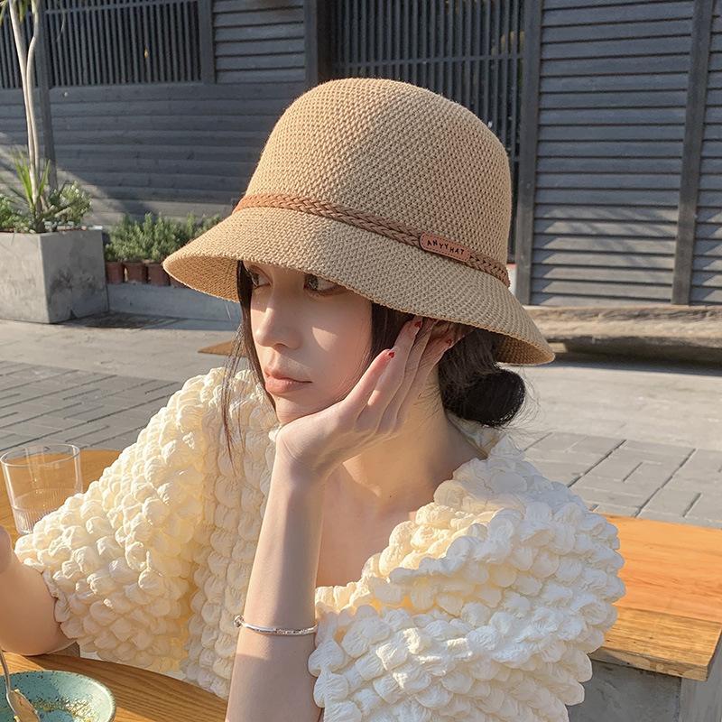 Twist decorative breathable fisherman's hat children spring and summer versatile sunshade basin hat leisure travel dome hat