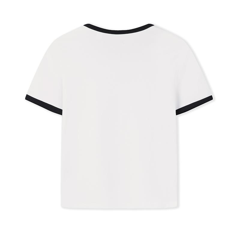 FILA Original Cool Touch Fashion Versatile Short Sleeve T-Shirt Women tops Cloud-Mushroom-White F11W629110FWT