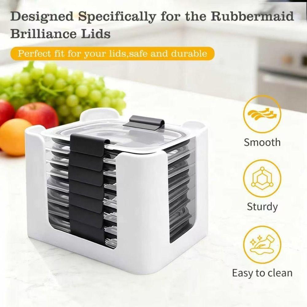 3 Stück Plastik-Lebensmittelbehälter-Deckel-Organizer für Rubbermaid Brilliance für Küchenschrank