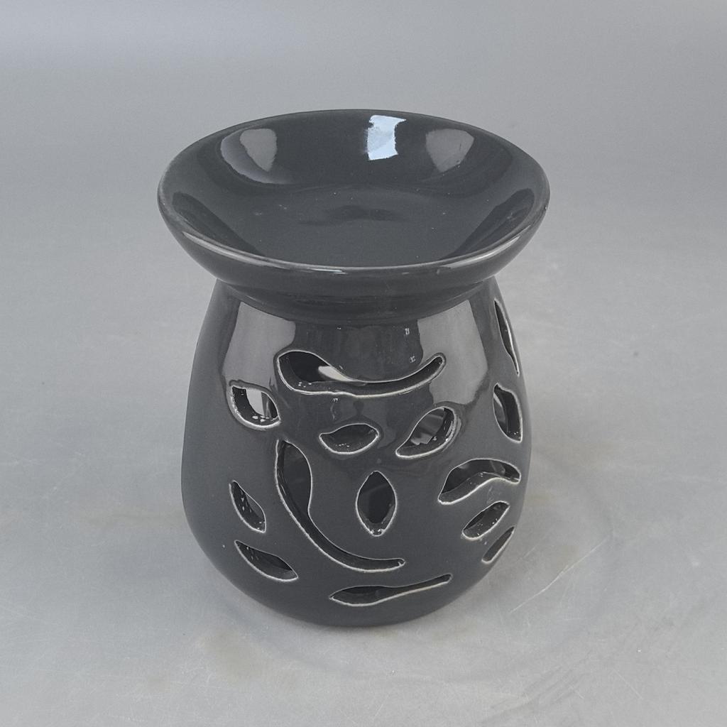 Ceramic Pure Black With Flower Holes Aromatherapy Stove Essential Oil Essential Oil Heating Stove