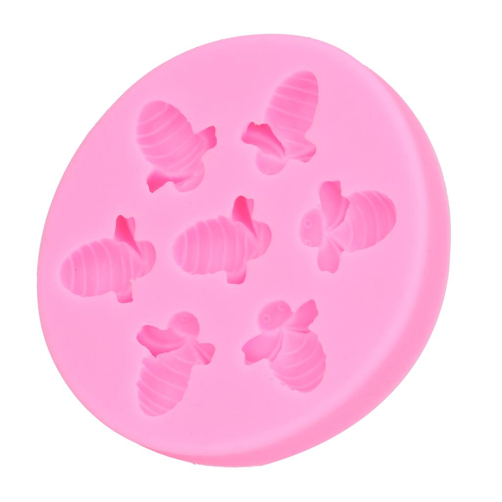 Cake Mold BeeShaped Food Grade Silicone Cake Mold Cake Decoration DIY Baking Tool(Pink )