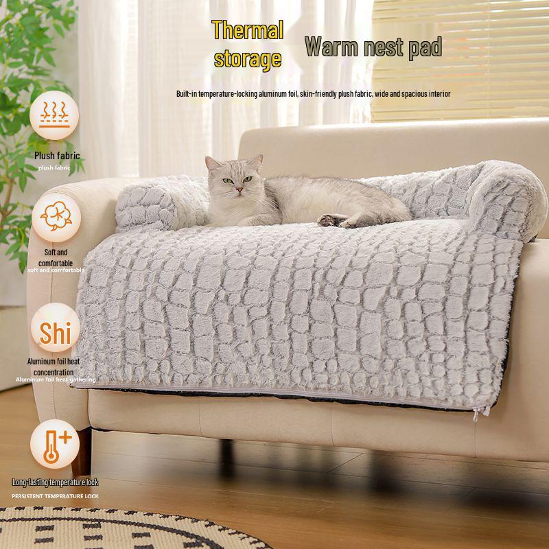 Sofa Removable Washable Dog & Cat Winter Bed - Universal Small Pet Mat, Warm & Thickened