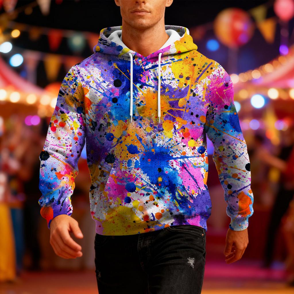 Men's Long-Sleeve Casual Hooded Sweatshirt