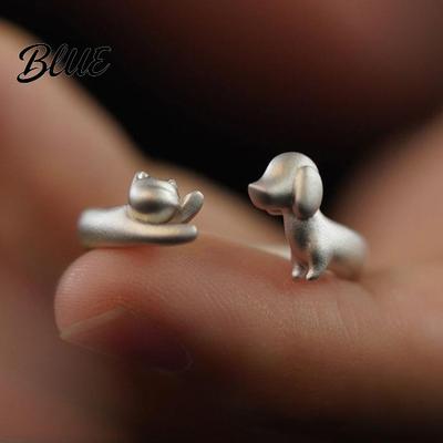Engraved Pet Ring Cat And Dog Adjustable Alloy Open Memorial