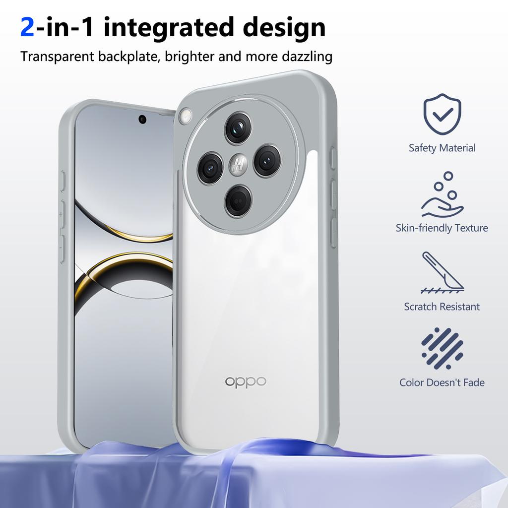 Oppo Find X8 CPH2651 Case Air Cushion Shockproof Silicon Bumper Clear Matte Back Cover Hard Case for Oppo Find X8 FindX8 CPH2651