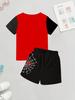 Boys Short-sleeved Shorts Spider Printed Cartoon Pajamas Sets Homewear Casual Wear