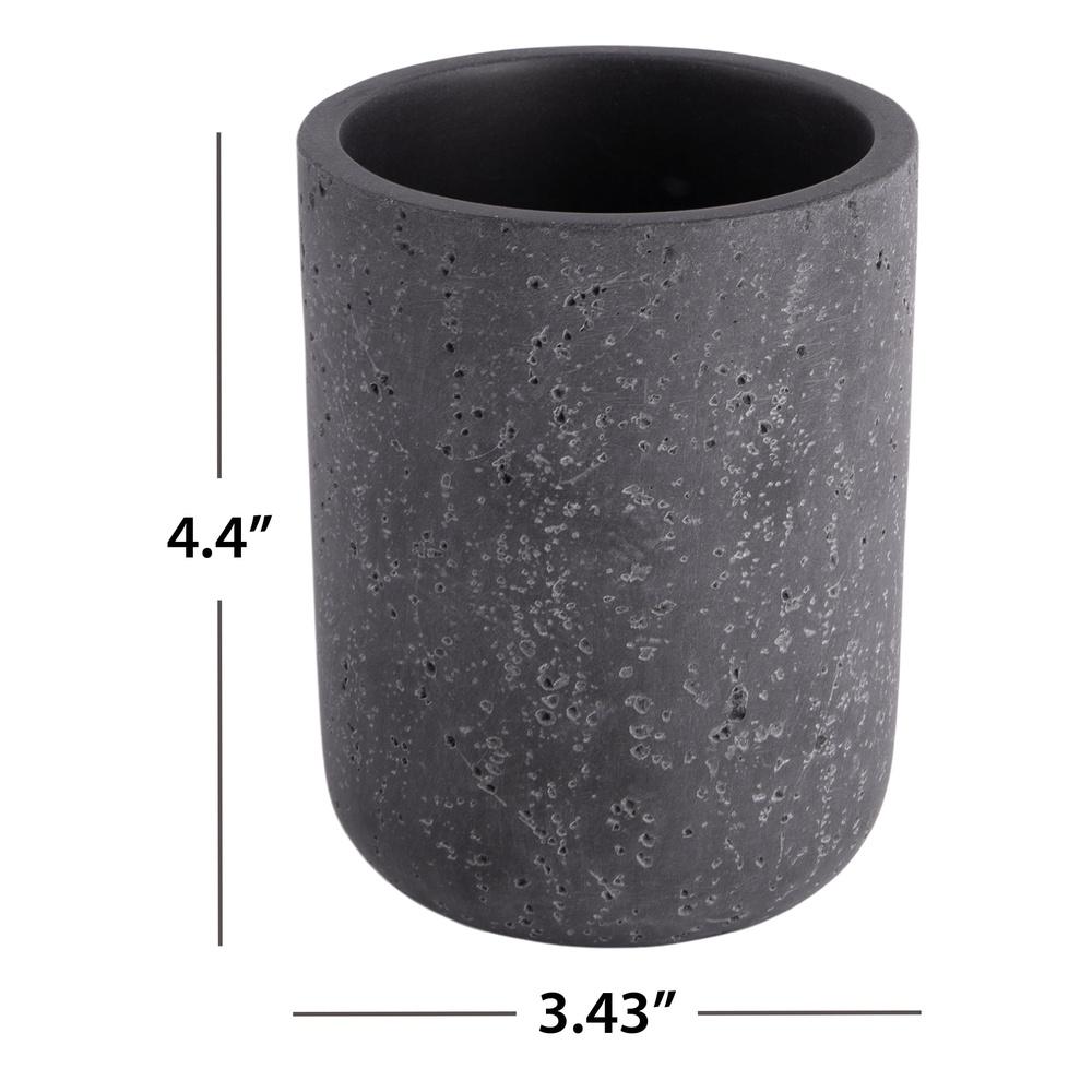 

Faux Stone Toothbrush Holder Resin Bathroom Organizer Modern Cylindrical Design Textured Finish Bathroom Essentials Storage United States