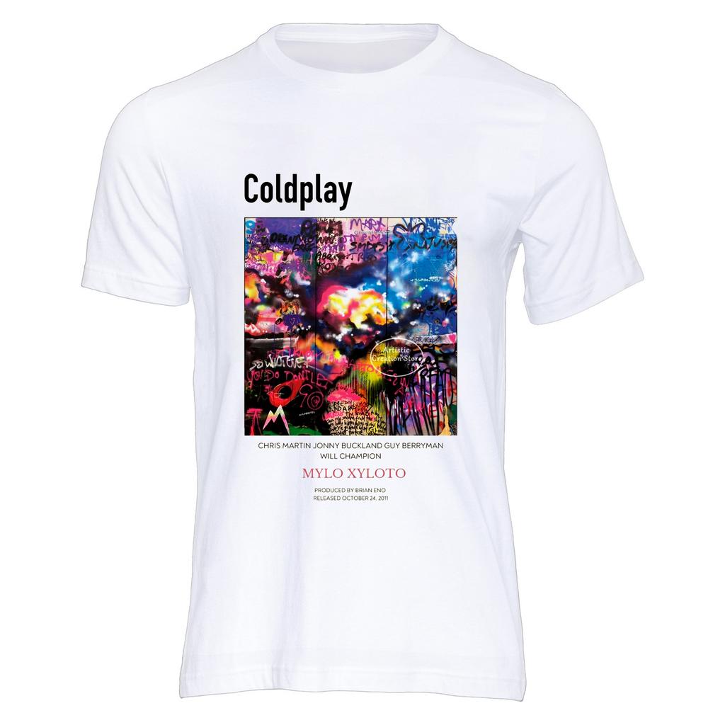 Coldplay Music of The Spheres World Tour 2025 T-Shirts aus Baumwolle, schweres, mentales Mode-T-Shirt mit Grafik, kurzärmelig, Unisex-Tops