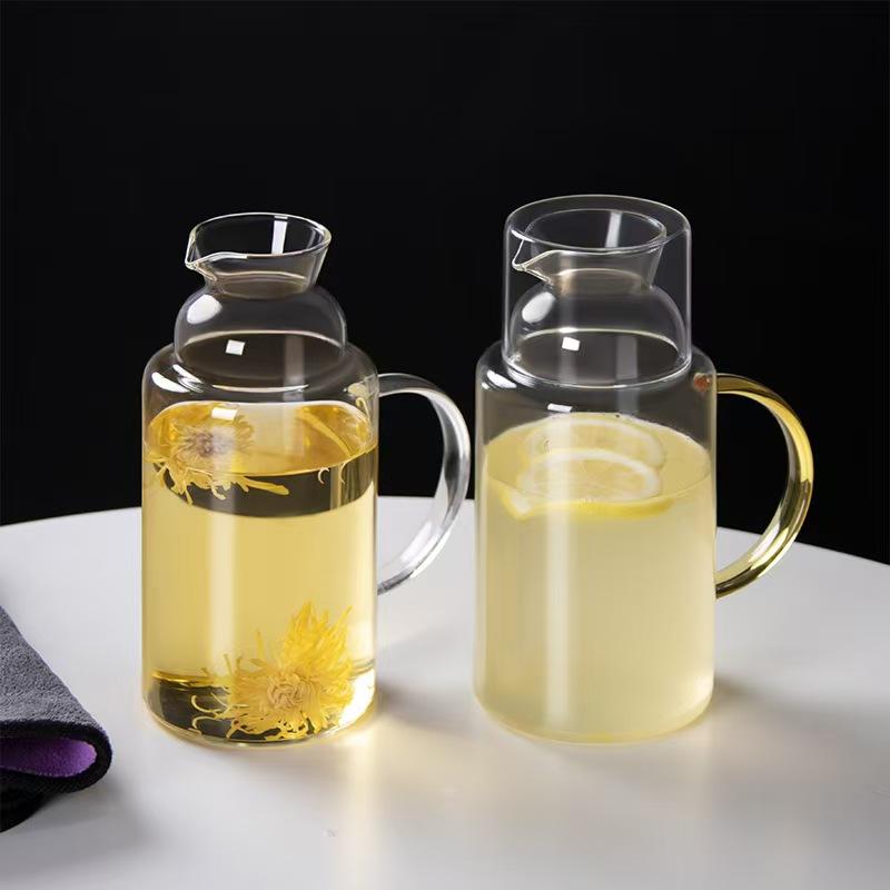 1.3L Minimalist Water Bottle Heat-resistant Glass One Pot One Cup Kitchens Accessories Home Kitchens Cold Brew Tea Fruit Tea Set