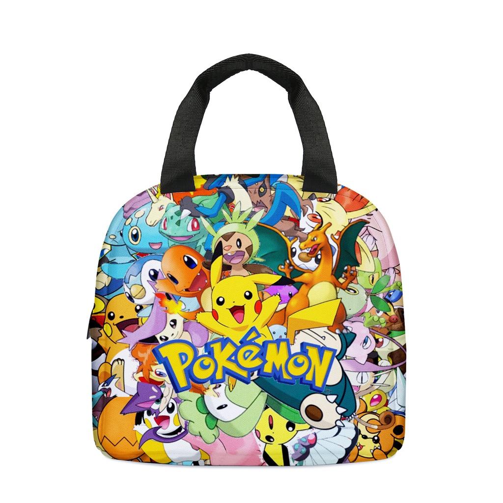 Niedliche Pikachu Pokemon Lunchtasche Cartoon Handtasche Kühltasche für Kinder Tragbar und stilvoll