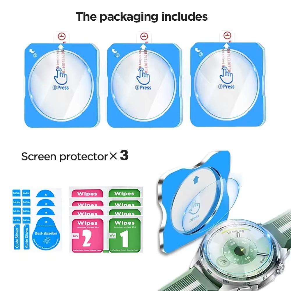 3Pcs Easy Install Kit Tempered Glass Films for Huawei Watch GT 6/6 Pro Smart Watch Accessories