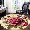 1pc RoseChair Carpet for Office, Indoor Non-Slip Washable Polyester Fiber Carpet, Mat For Office, Machine Washable