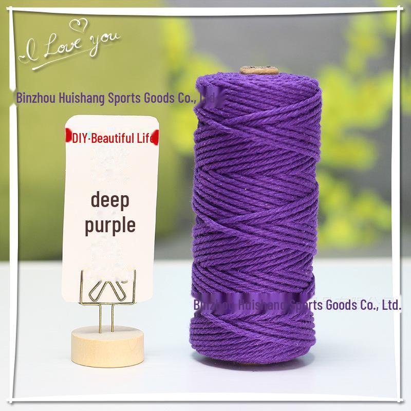 3 mm, 4 mm, 5 mm farbiges geflochtenes Baumwollseil für selbstgemachte und handgefertigte Wandteppiche, Geschenkdekoration, Hüte