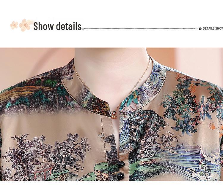 7XL Plus Size Summer Xiangyunsha Set for Middle-Aged & Elderly: Loose Mid-Sleeve T-Shirt Two-Piece for Tummy-Hiding Comfort.