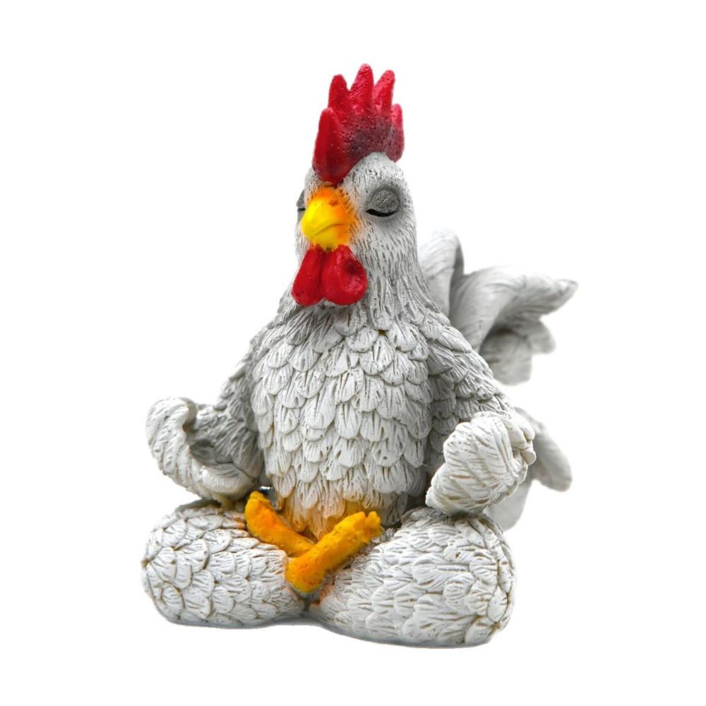 

Cute Rooster Statue Resin Animal Sculpture Desktop Ornament Cow Ornament Desktop Rooster