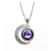 1Pc Tai Chi Star Moon Necklace, Retro Punk Carved Skull Alloy Chain Sweater Accessory