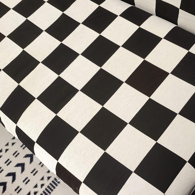 1.8 M Wide Chenille Zebra Pattern Fabric Chenille Cloth Sofa Cover Towel Black and White Geometric Flower