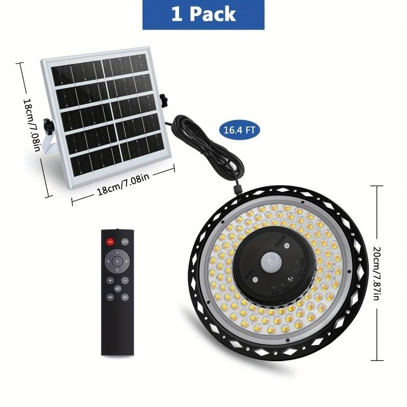 

Solar Pendant Lights Outdoor Indoor with Remote LED Solar Shed Light Motion Sensor 5 Lighting Modes for Garage Patio Barn