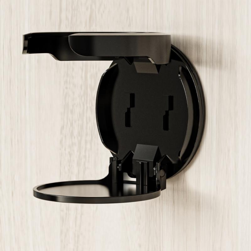 Portable Durable Wall-Mounted Round Cup Holder Foldable Self-Adhesive Drink Holder Multipurpose Space-Saving Wall Bottle Rack